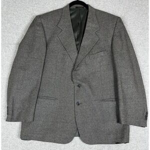 Norm Thompson Blazer‎ Mens 44R Gray Black Tweed Sport Coat Jacket Two Button